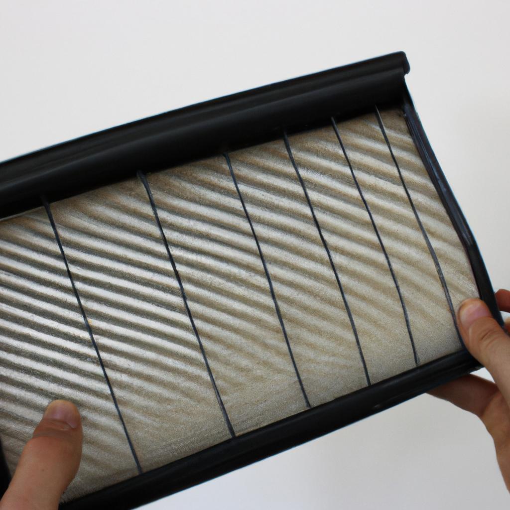 Person holding HEPA air filter