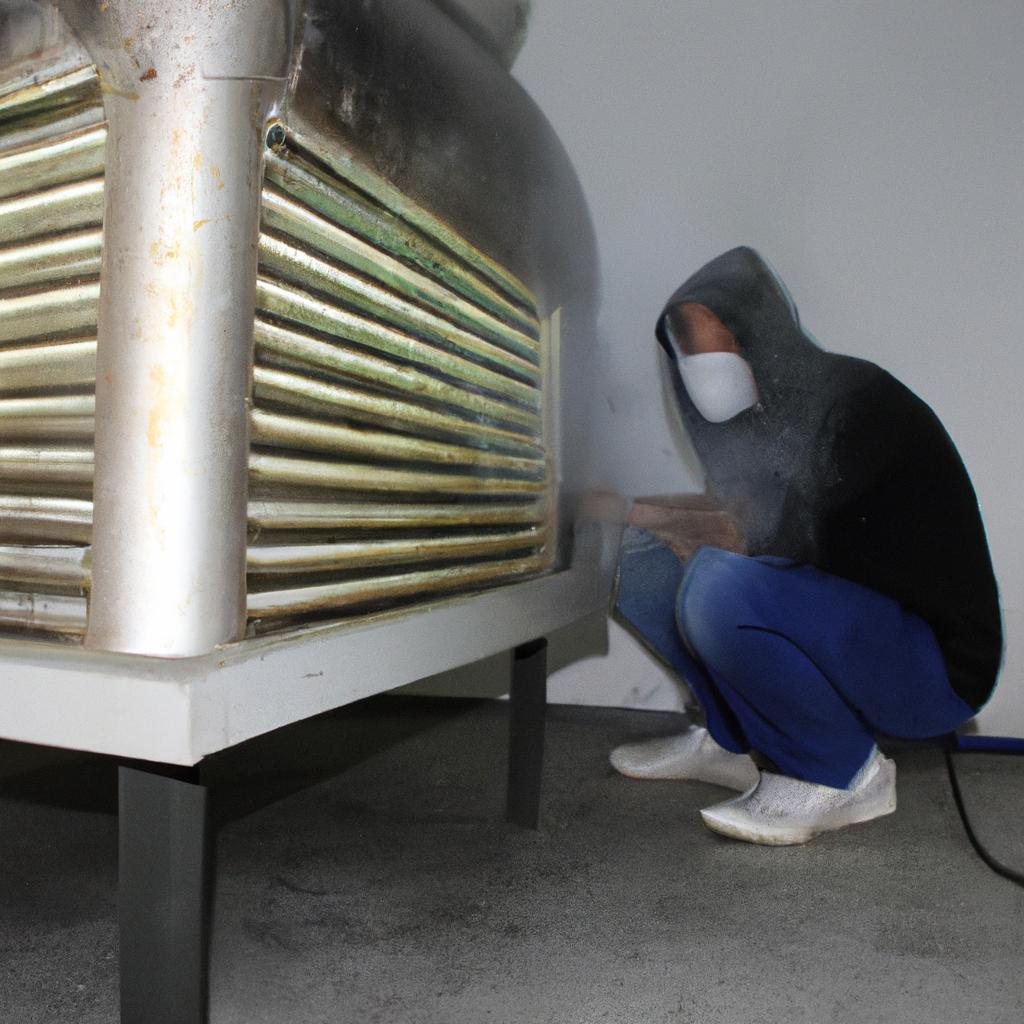 Person conducting air filtration research